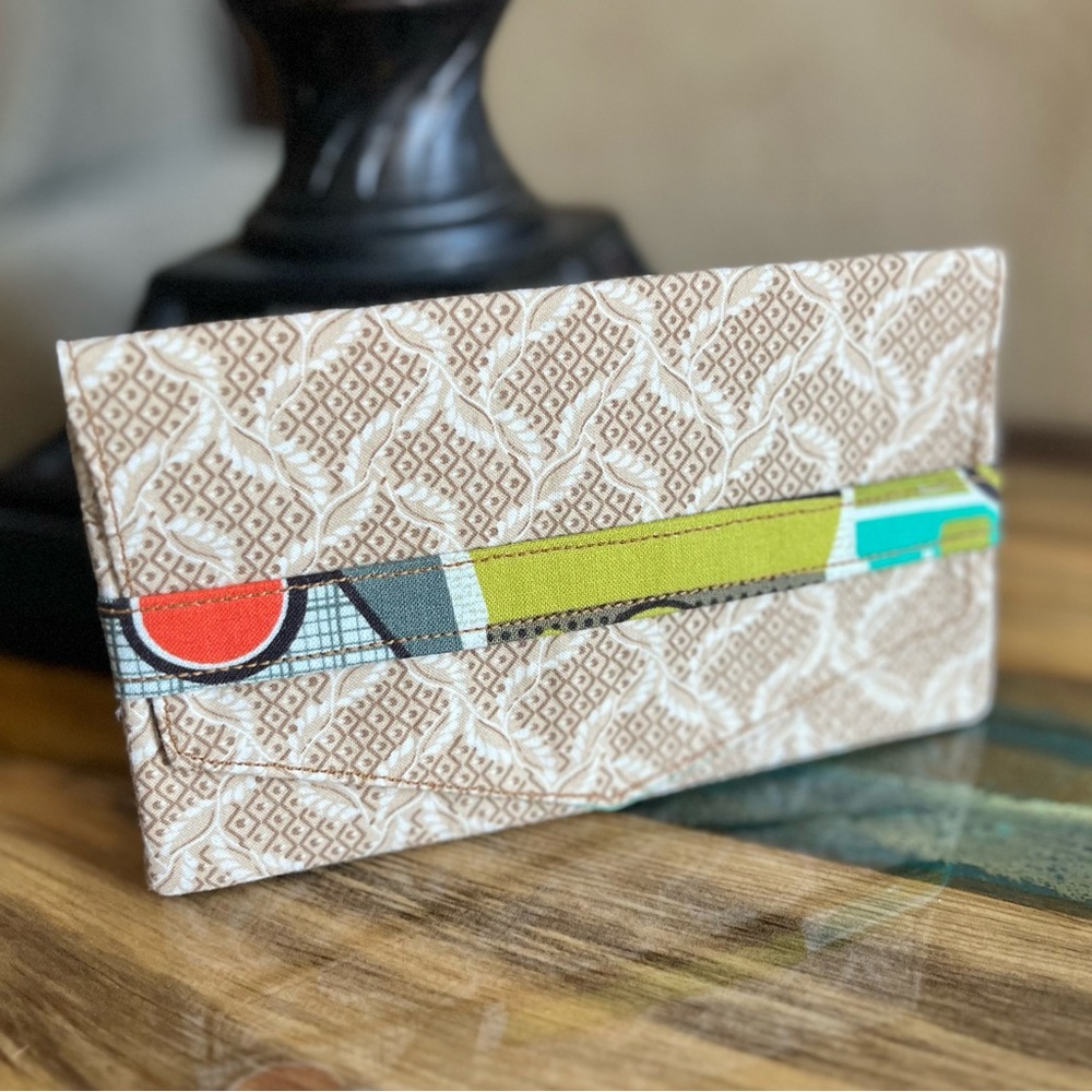 Geometric neutral and cameras Print Cash Envelope/Receipt holder Fabric Wallet